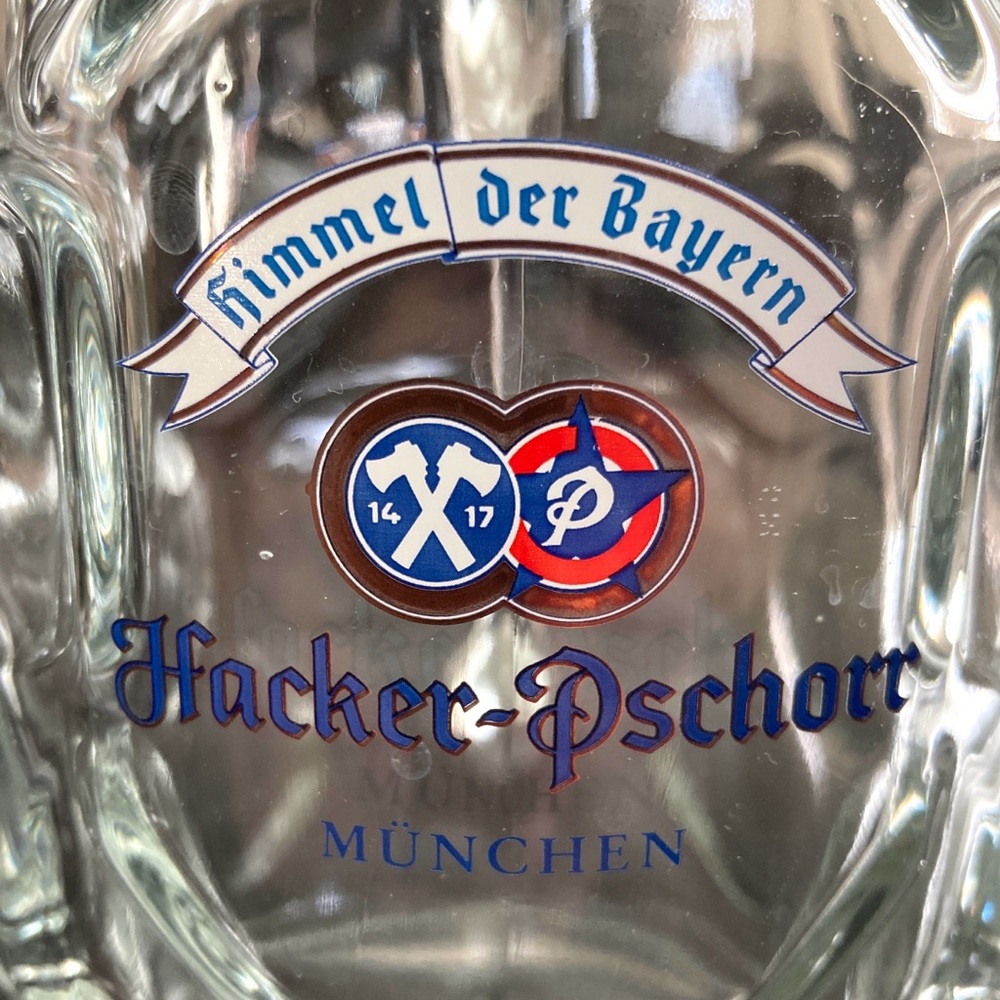 Hacker-Pschorr Munchen, Austria, Glass Beer Mug - Cheers Octoberfest!! 🍺